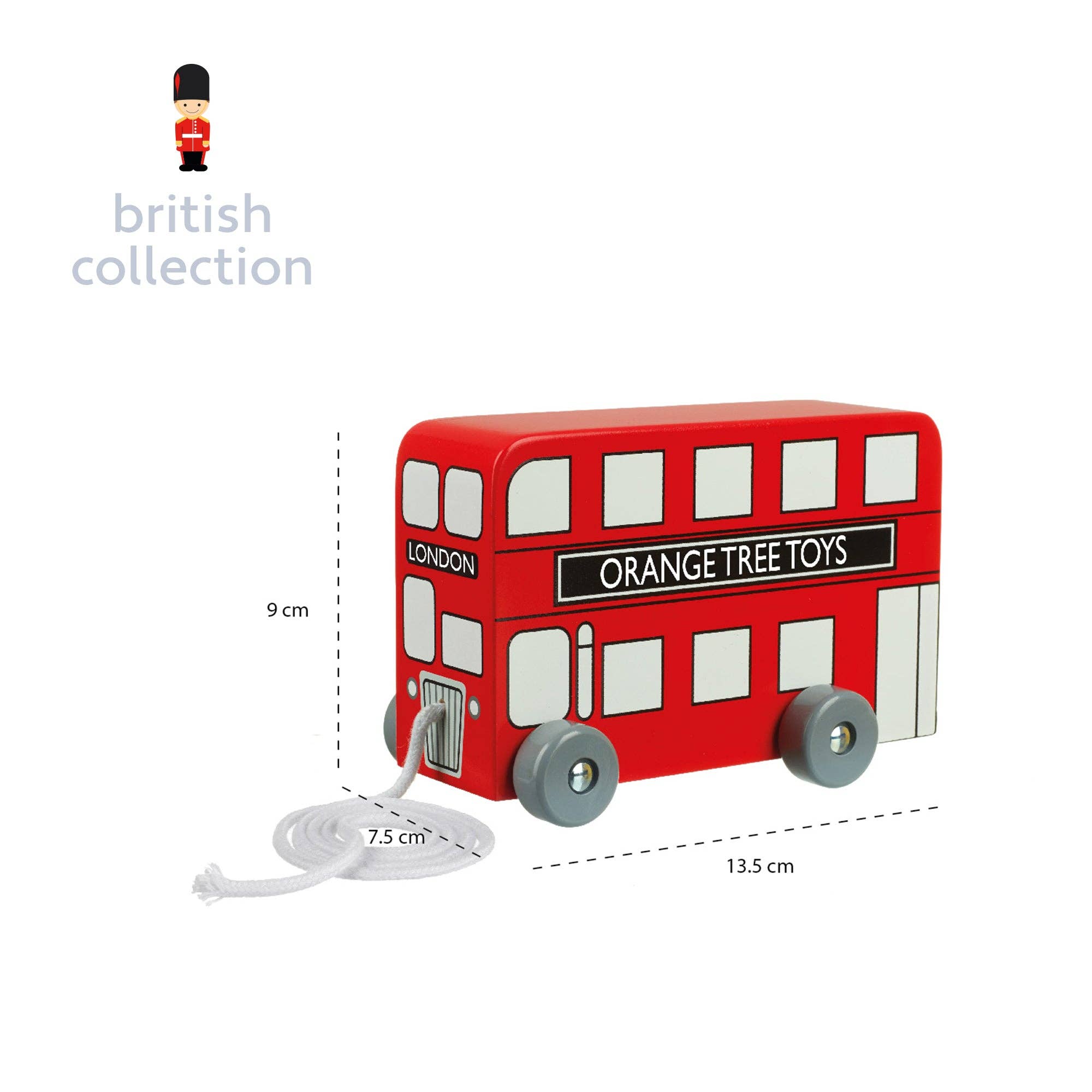 London Bus Wooden Pull Along