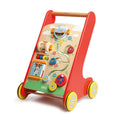 Baby Wooden Walker with Activity Board  Learning Push Toy