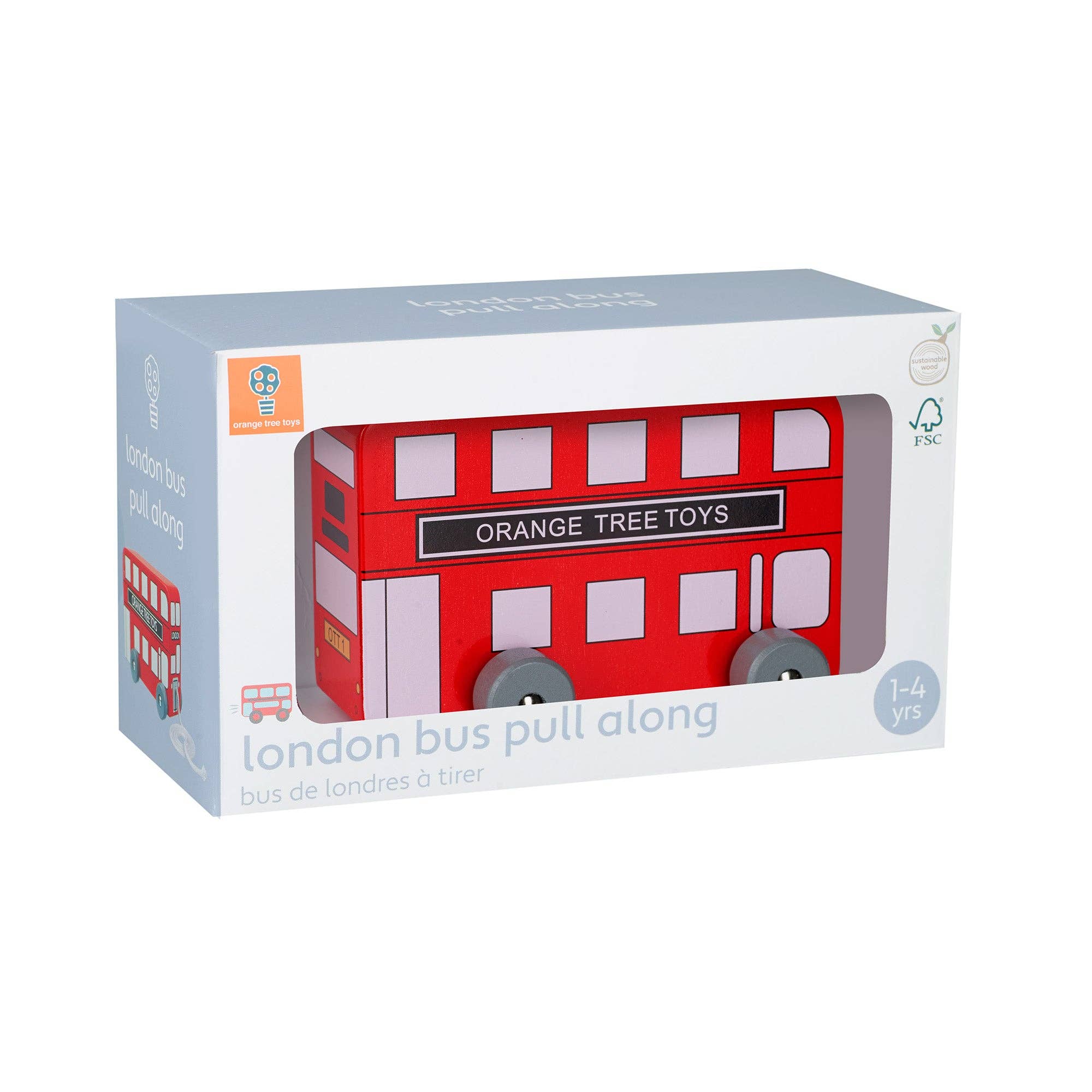 London Bus Wooden Pull Along